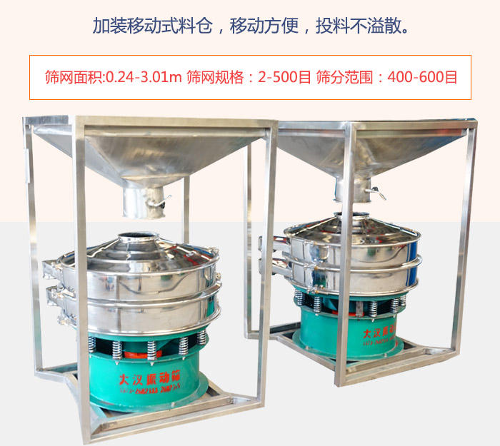 加裝移動式料倉，移動方便，投料不溢散。